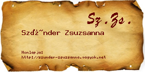 Szünder Zsuzsanna névjegykártya
