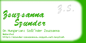 zsuzsanna szunder business card